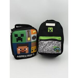 Minecraft Lunch Tote‎ Creeper And Rectangle Lunch Box Lot